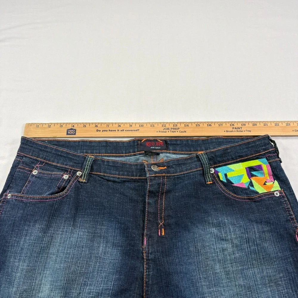 Vintage Red Ape Jean Shorts Womens 18 Blue Denim Baggy Skater Jorts Y2K